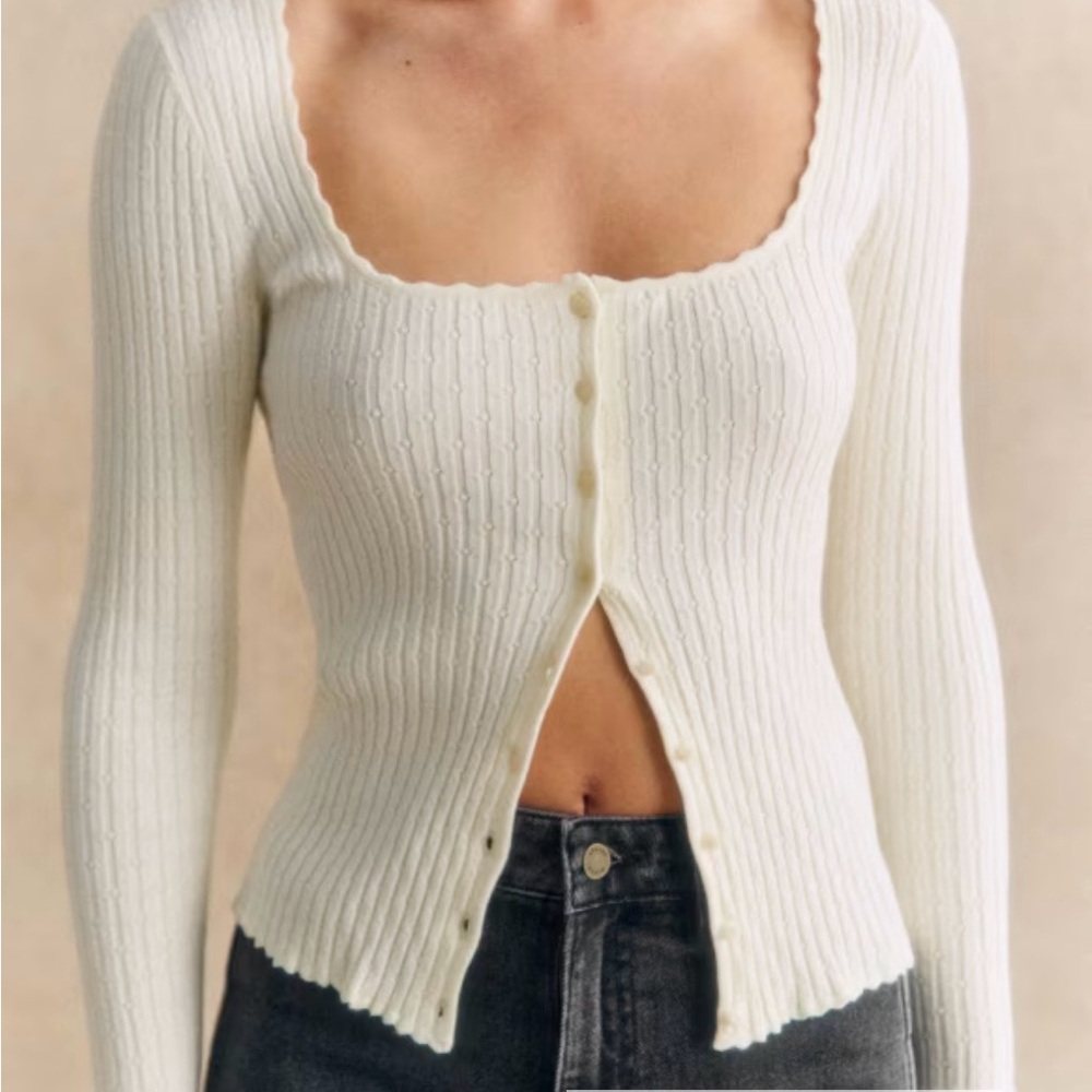 Sezane Cream Ambroise Cardigan